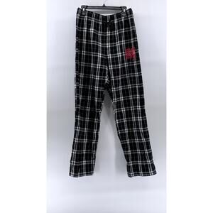 DISTRICT Women's Black-White Plaid Drawstring Relaxed Fit Pajama Pants SZ M